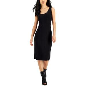 Harlow & Rose Scoop Neck Lined Bodycon Dress Black Women Petite Medium NWT